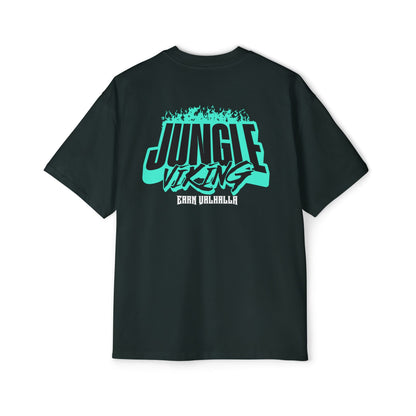 Jungle Viking Oversized Tee - Teal Flames