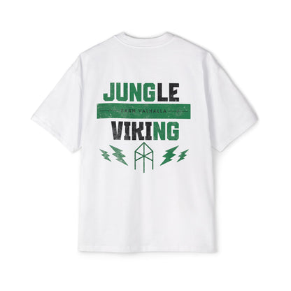 Jungle Viking Oversized Tee - Green logo and lighting bolts