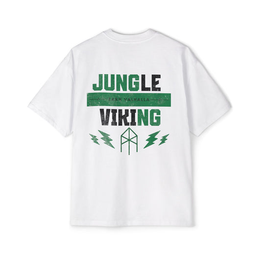 Jungle Viking Oversized Tee - Green logo and lighting bolts