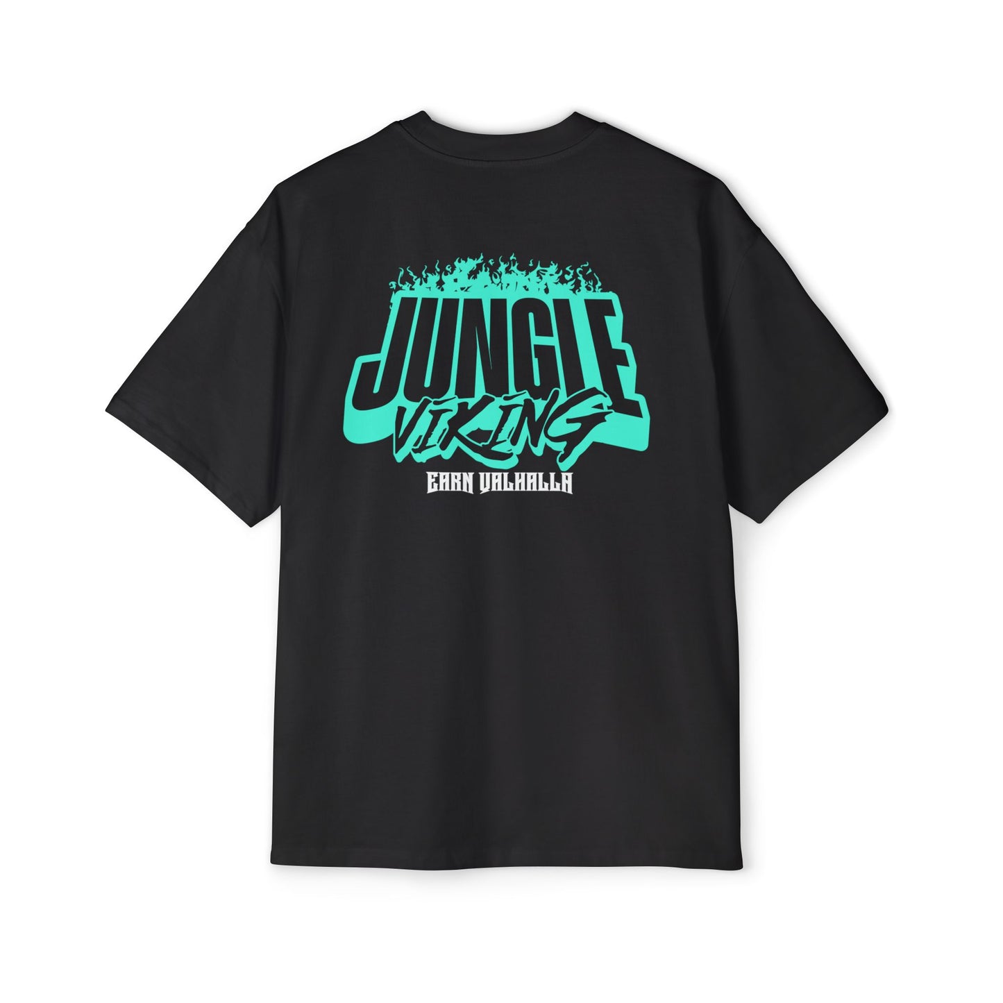 Jungle Viking Oversized Tee - Teal Flames