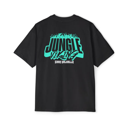 Jungle Viking Oversized Tee - Teal Flames