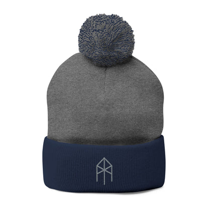 Jungle Viking Embroidered Logo Pom-Pom Knit Beanie