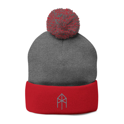 Jungle Viking Embroidered Logo Pom-Pom Knit Beanie