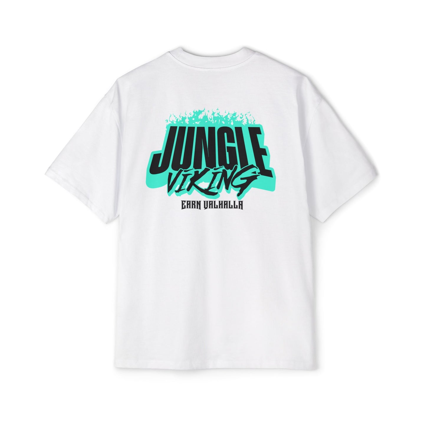 Jungle Viking Oversized Tee - Teal Flames